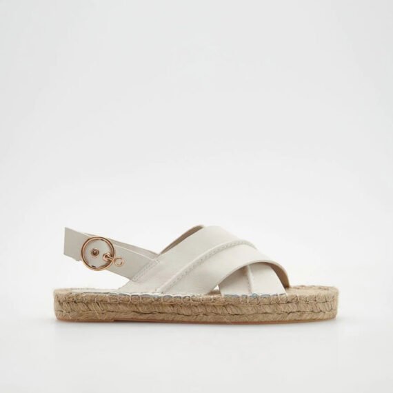 Espadrilles with leather upper